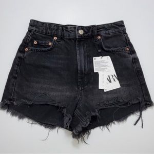 Zara Jean High Waist Shorts NWT Black
